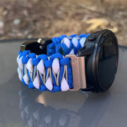 Quick Release Paracord Watchband, personalized to replace bands for Garmin 20mm, 22mm and 26mm\Glow in the Dark accents.